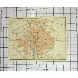    Antique Map Italy Street Plan Parma Cittadella
