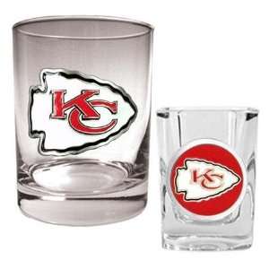   Kansas City Chiefs NFL Liquor Rocks & Shot Glass