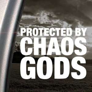  Protected By Chaos Gods Decal Truck Window Sticker 