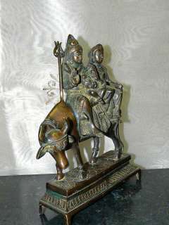 Shiva Parvati Ganesh on Nandi Statue Brass Sculpture10 975368413291 