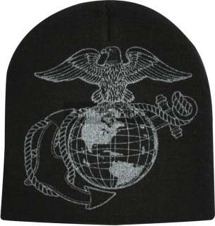   USMC Globe & Anchor Warm Acrylic Beanie Skull Cap 613902556805  