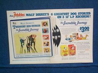1964 Walt Disney Dog Stories Offer Pet Foods DBL PG. Ad  