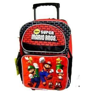 NINTENDO Super Mario Luigi Large Rolling Backpack with Insulated Lunch 