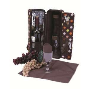  Solana Brown Dots Wine Cooler Tote