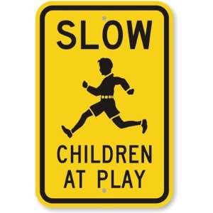  Slow, Children at Play Aluminum Sign, 24 x 18 Office 