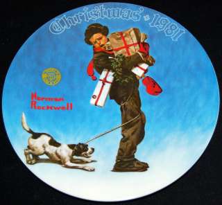 Wrapped Up In Christmas by Norman Rockwell 1981 Plate  