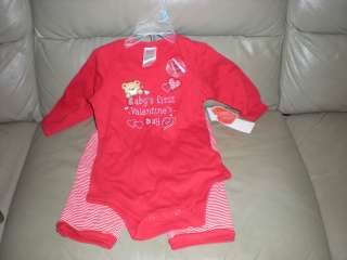   Valentines Day Infant Outfit Pants Shirt Size 3/6 Months New  