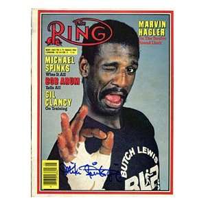 Michael Spinks Autographed / Signed Ring Magazine Cover  