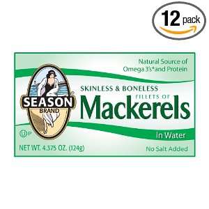 Season Skinless & Boneless Mackerels in Water, No Salt Added, 4.375 