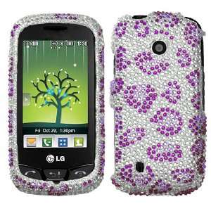 LG VN270 Cosmos Touch Verizon Leopard Skin purple Full Diamond Bling 