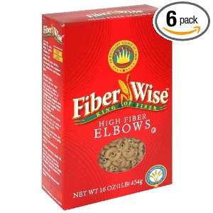 FiberWise Natural Fiber Rich Pasta Elbows, 16 Ounce (Pack of 6)