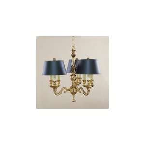  Six Light Library Chandelier With Black Shade by JVI 