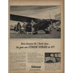   new STINSON VOYAGER for 47  1947 Stinson Voyager Ad, A3079A