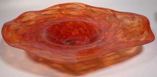 LARGE ~ HAND BLOWN GLASS ART WALL BOWL or TABLE PLATTER by DIRWOOD 