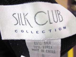 SILK CLUB COLLECTION Metallic Black Cardigan Sweater S  