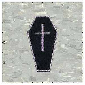  coffin bearing cross iron on patch applique Everything 