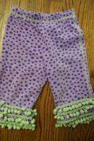 GIRLS PURPLE LIME BOUTIQUE POLKADOT POM POM PANTS 3T  