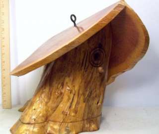 Handcrafted Wood Folk Art Garden BIRD HOUSE with removable Bottom 