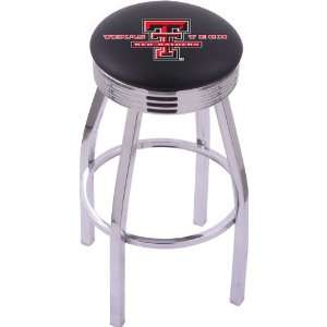 Texas Tech University Steel Stool with 2.5 Ribbed Ring Logo Seat and 