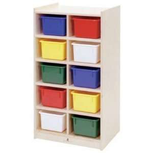 Steffy Wood 10 Tray Storage Cubby with Caster 