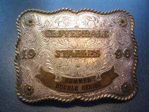 Kathys Show Cowboy Belt Buckle Cloverdale Stables 1990  