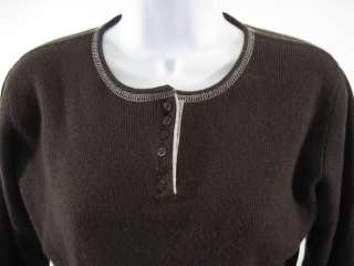 LULU BRAVO Brown Cashmere Long Sleeve Sweater Sz S  
