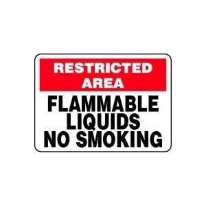 FLAMMABLE LIQUIDS NO SMOKING Sign   7 x 10 Dura Plastic