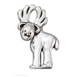  Sterling Silver Comical Moose Charm Jewelry
