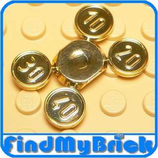 U019A Lego Chrome Gold Coins Set 10, 20, 30, 40 NEW  