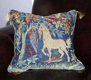 2x Unicorn Medieval cushion pillow cover 17p6 US SHIPP  