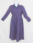 Coldwater Creek Purple Shirt Dress sz M Satin Rayon Long Womens 