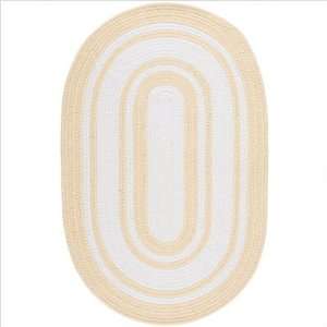   Stripes 6 ft. x 9 ft. Oval Area Rug   Yellow White Furniture & Decor