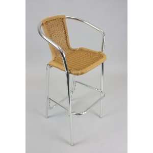 All weather Rattan Patio Chair   Bar Height Nature 