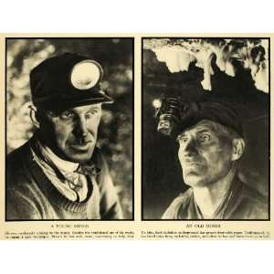 1931 Print Coal Miner Anthracite Mines Headlamp Foreman Portrait Mine 