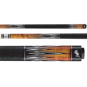 Dufferin Antique Stain Maple Pool Cue with Silver, Black, and Green 