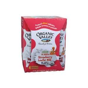  Organic Valley Ultra Pasteurized Lf, Strawberry Prisma 4Pk Milk 