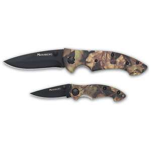 MOSSBERG Combo Folding/Clip Knife Set Camo Camouflage Stainless Steel 