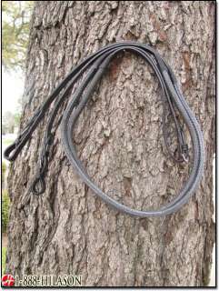 ENGLISH LEATHER BITLESS BRIDLE REINS WITH RUBBER GRIP  
