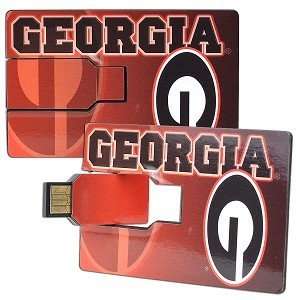   Georgia Bulldogs Credit Card Style Flash Drive (Red/White) Automotive