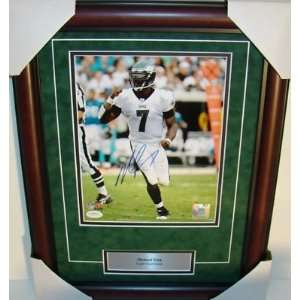  Autographed Michael Vick Picture   NEW CUSTOM SUEDE Framed 