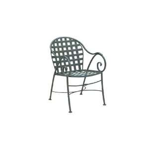 Woodard Sheffield Wrought Iron Metal Arm Patio Dining Chair Smooth 