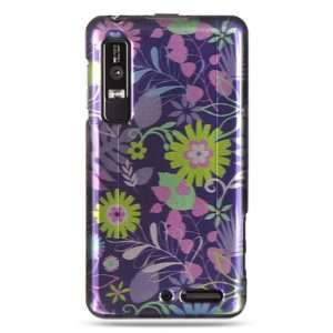  Blue crystal phone case with multi colored weed design for 