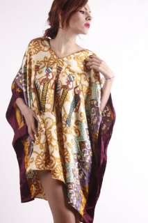 Beautiful vintage 70s cocoon ethnic caftan cocoon mini party dress 