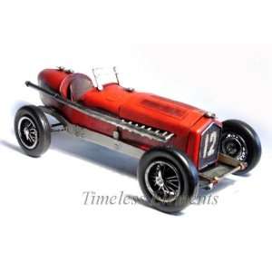    Red Ferrari race sports car model dcor, Tin Vintage