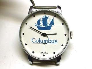 Offered here is this mechanical movement Wrist Watch POBEDA COLUMBUS.