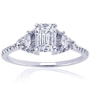   Cut 3 Stone Diamond Engagement Ring Pave CUT VERY GOOD SI1 IGI