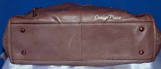 288 B. Makowsky Glove Leather East / West Zip Top Satchel Toffee 