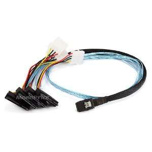   Female & 4pin Power (SFF 8482) Cable   Black