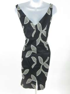 PIAZZA SEMPIONE Black Mesh Floral Sleeveless Dress 42  