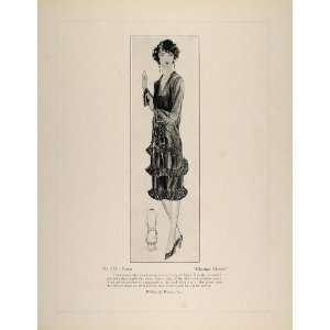  1926 Print Art Deco Fashion Couture Dress Jean Patou 
